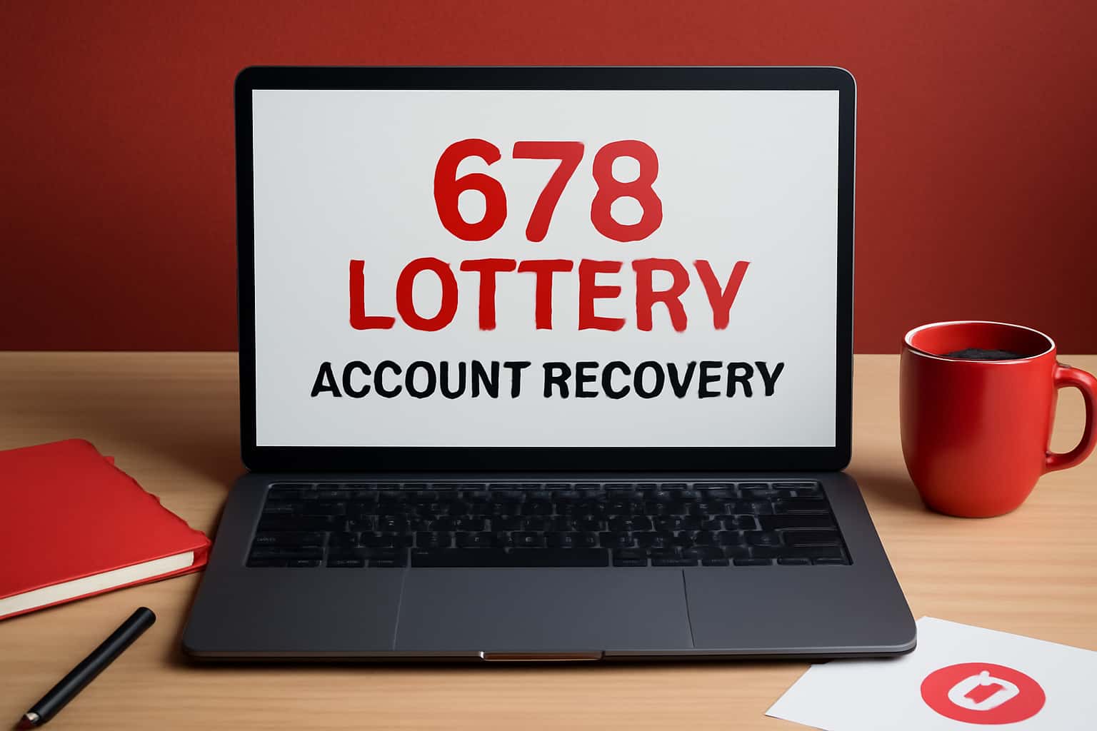Informational graphic depicting the 678 Lottery account recovery process.