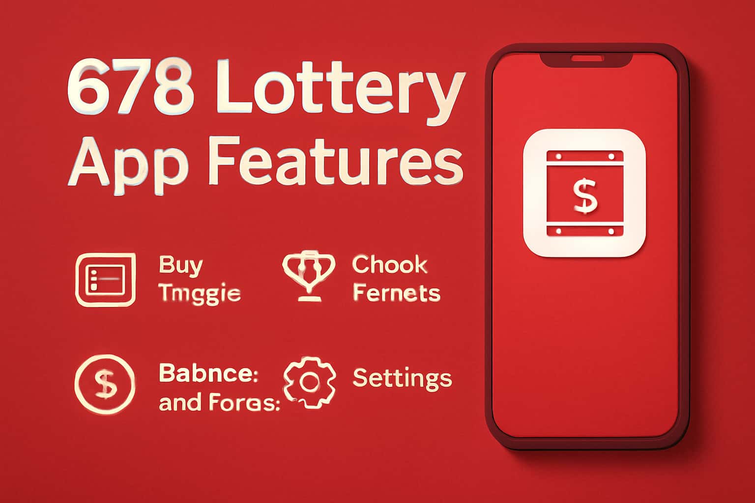 An informative depiction of the 678 Lottery app showcasing its features.