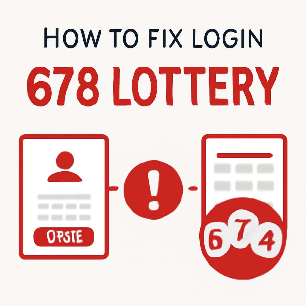 Diagram illustrating troubleshooting steps for 678 Lottery login.