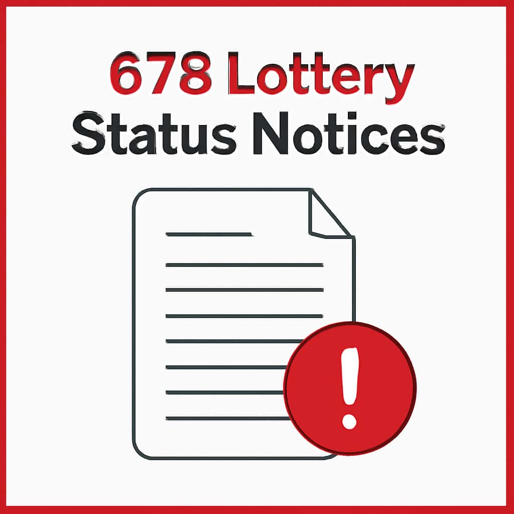 An educational diagram illustrating the 678 Lottery Status Notices process.