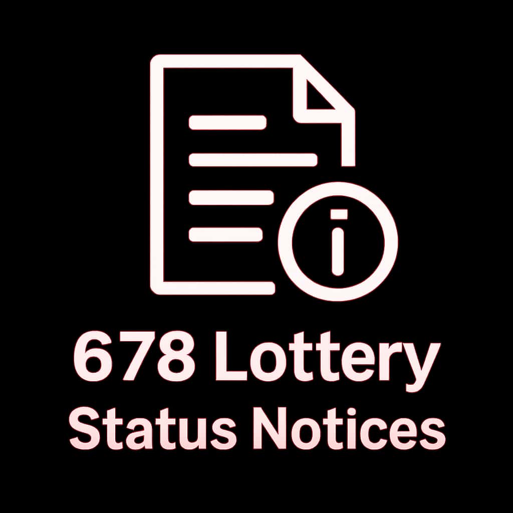 A professional icon representing 678 Lottery Status Notices.